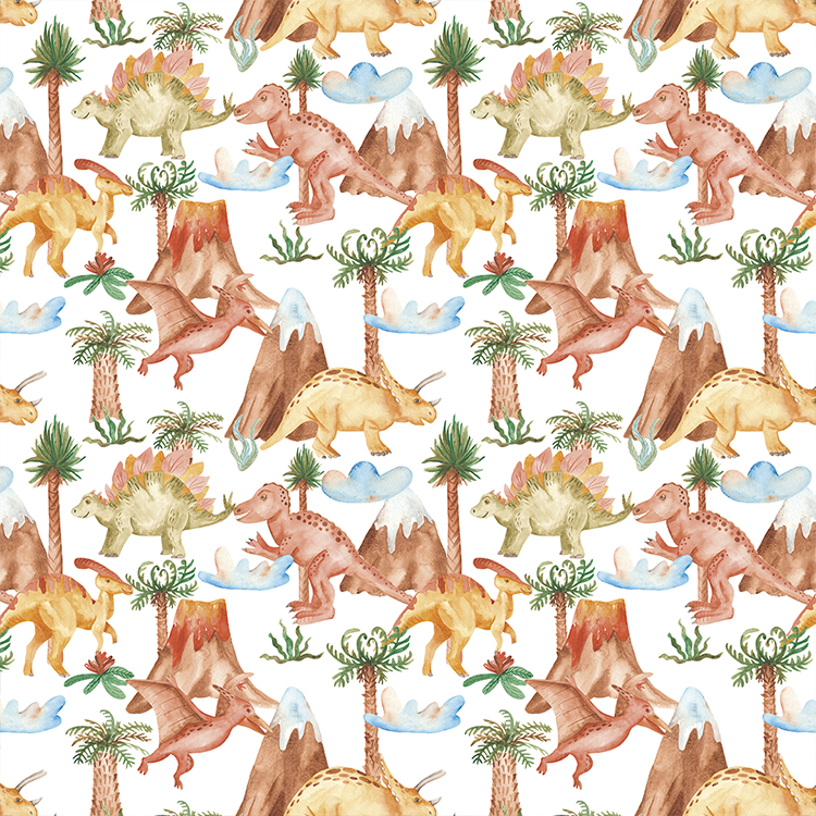 Adesivo Papel de Parede - Dinossauro Montanhas